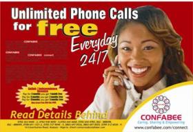 Enjoy unlimited Phone calls... Go to http://confabee.com/confabee/connect